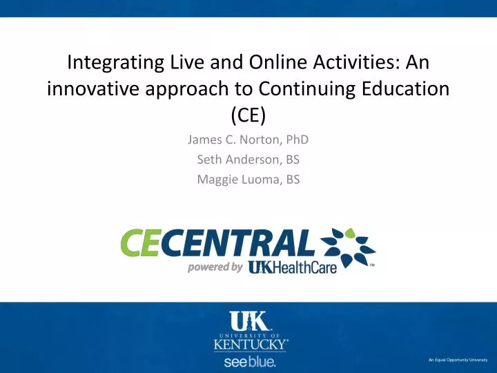 integrating live and online activities an innovative approach to continuing education ce