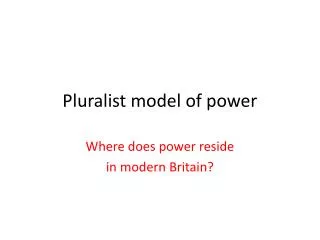 Pluralist model of power