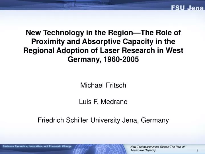 the spatial diffusion of a knowledge base laser technology research in west germany 1960 2005