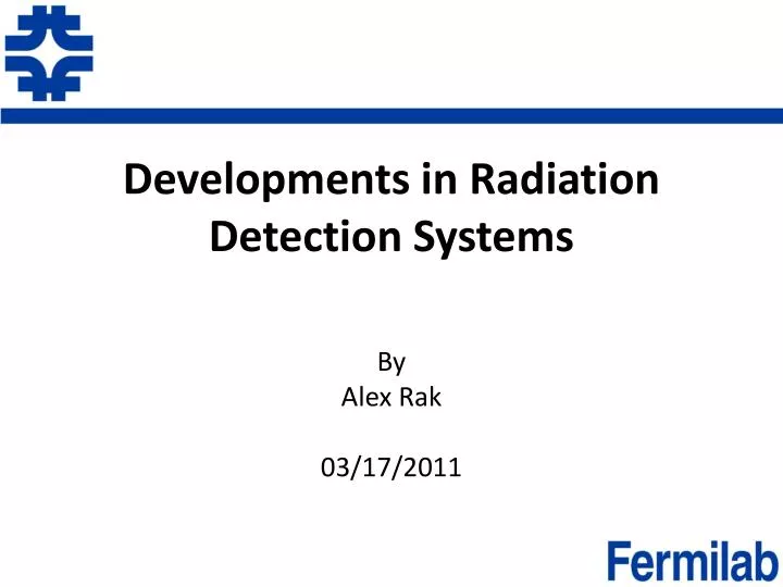 developments in radiation detection systems