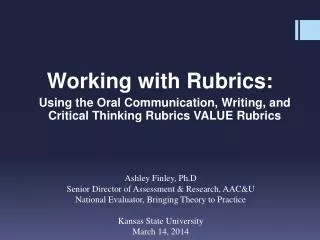 Working with Rubrics: