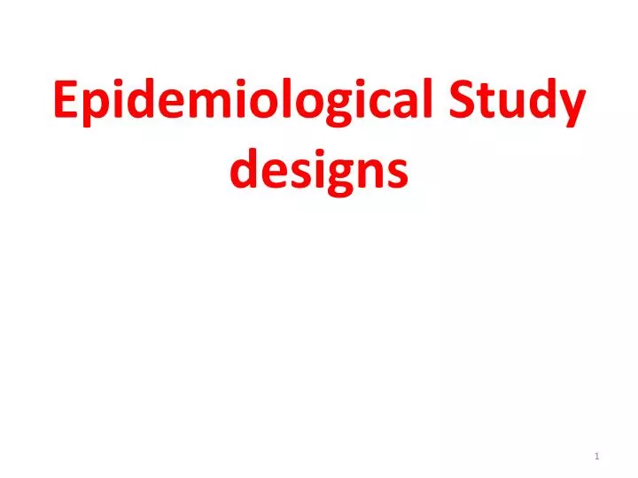 epidemiological study designs