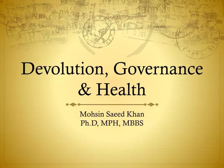 devolution governance health