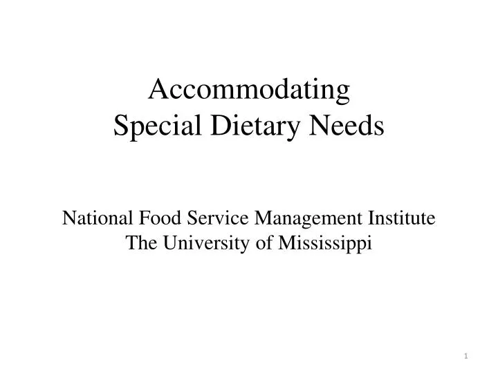 accommodating special dietary needs