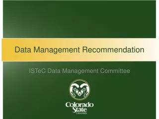 Data Management Recommendation