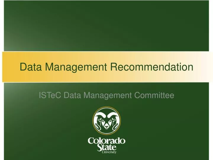 data management recommendation