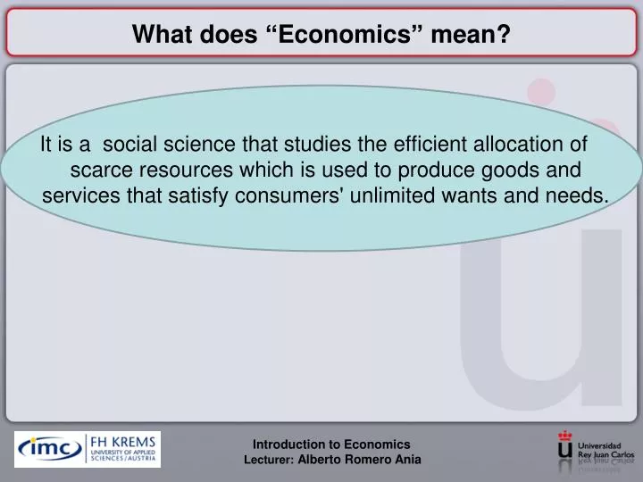 what does economics mean