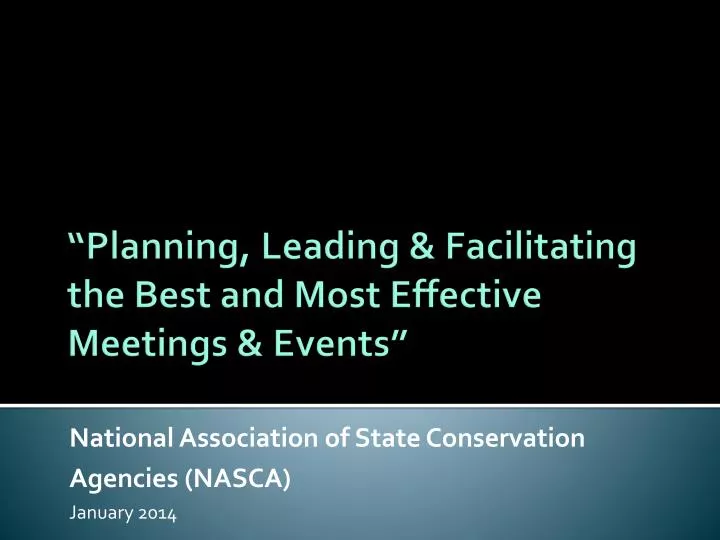 national association of state conservation agencies nasca january 2014