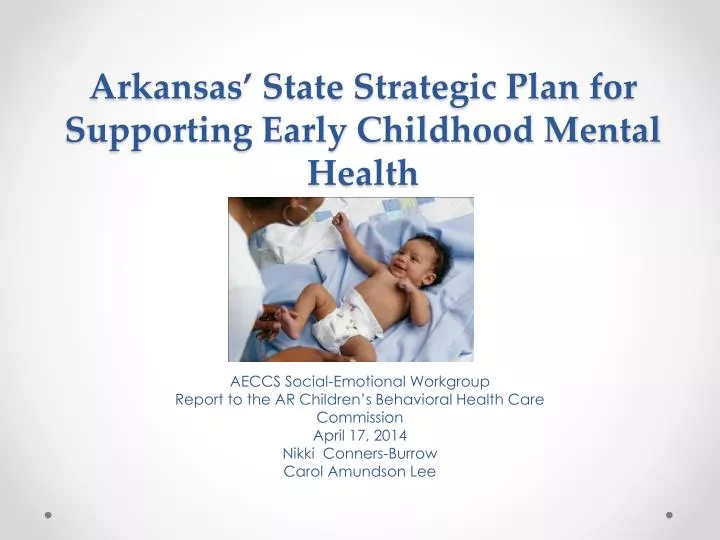 arkansas state strategic plan for supporting early childhood mental health