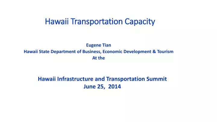 hawaii transportation capacity