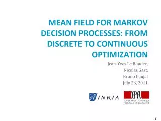 Mean Field for Markov Decision Processes: from Discrete to Continuous Optimization