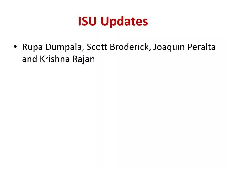 isu updates