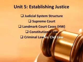 Unit 5: Establishing Justice