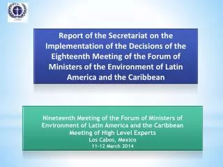 Nineteenth Meeting of the Forum of Ministers of Environment of Latin America and the Caribbean