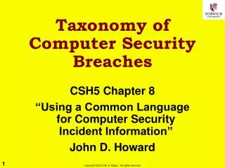 taxonomy of computer security breaches