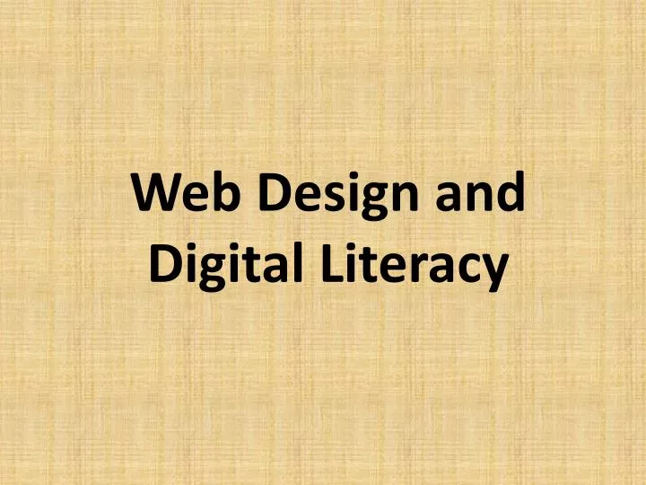 web design and digital literacy