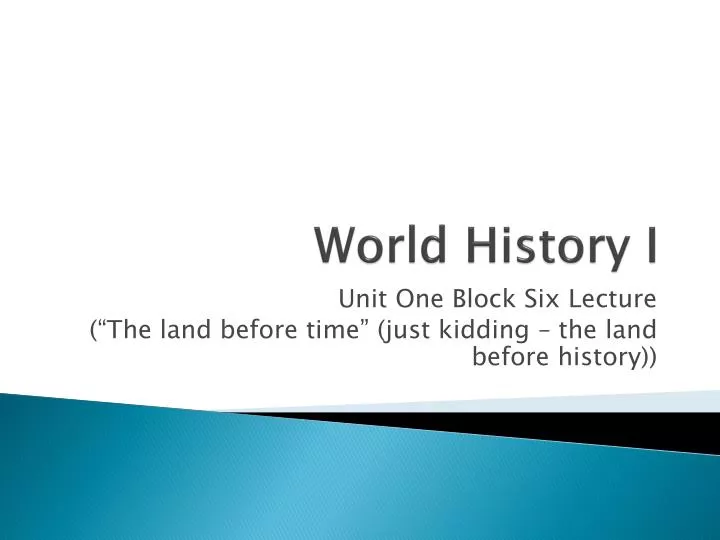 world history i