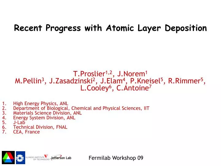 recent progress with atomic layer deposition