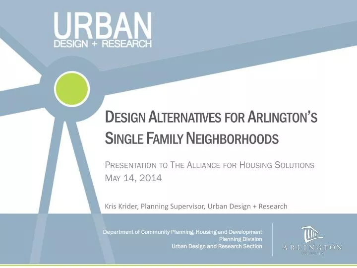 design alternatives for arlington s single family neighborhoods