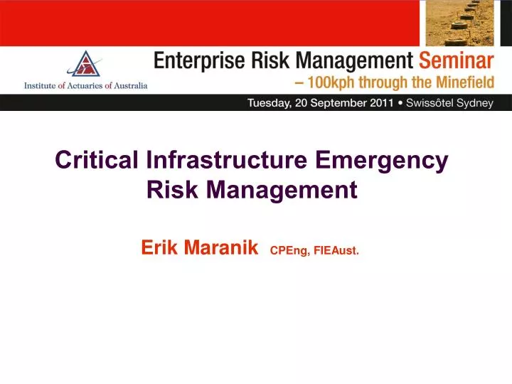 critical infrastructure emergency risk management