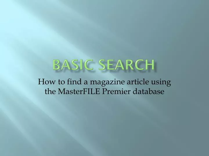 basic search