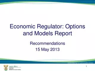 Economic Regulator: Options and Models Report