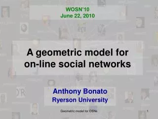 A geometric model for on-line social networks