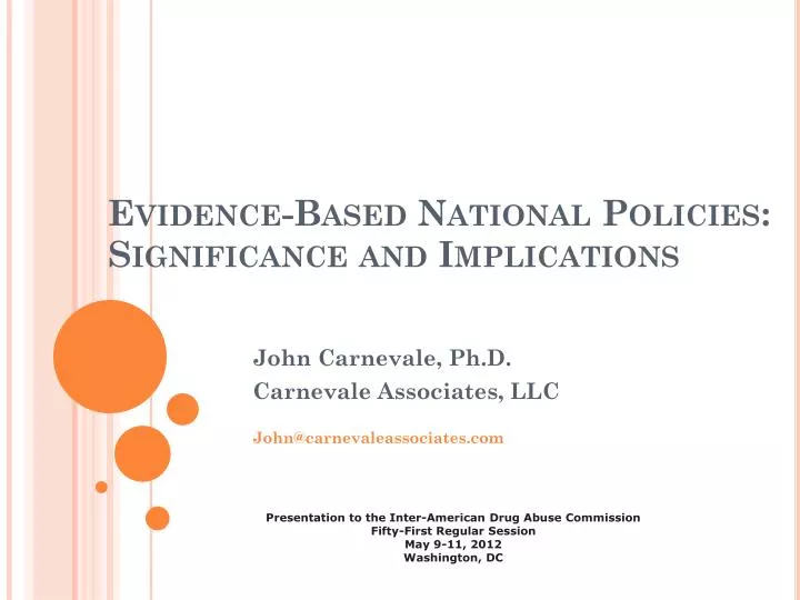 evidence based national policies significance and implications