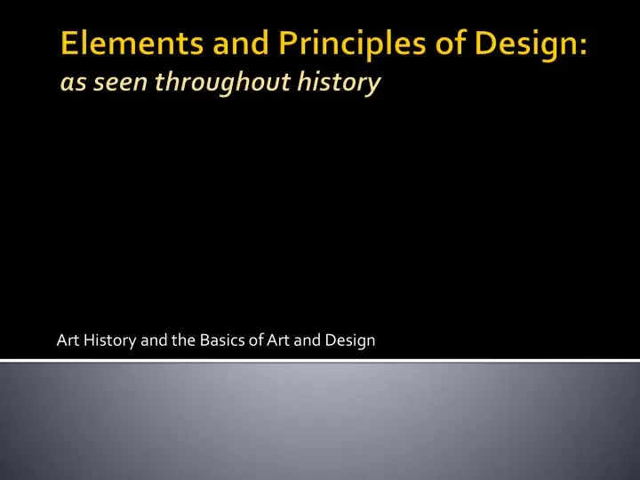 art history and the basics of art and design