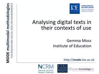 mode multimodal methodologies for researching digital data and environments