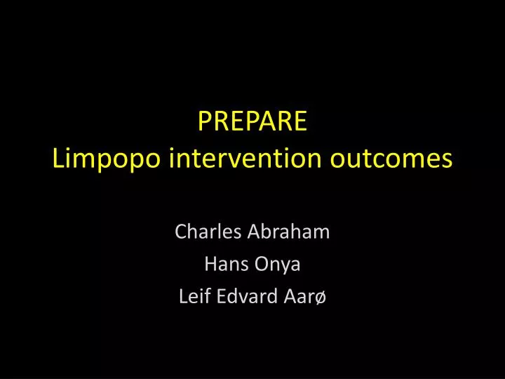 prepare limpopo intervention outcomes