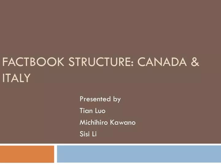 factbook structure canada italy