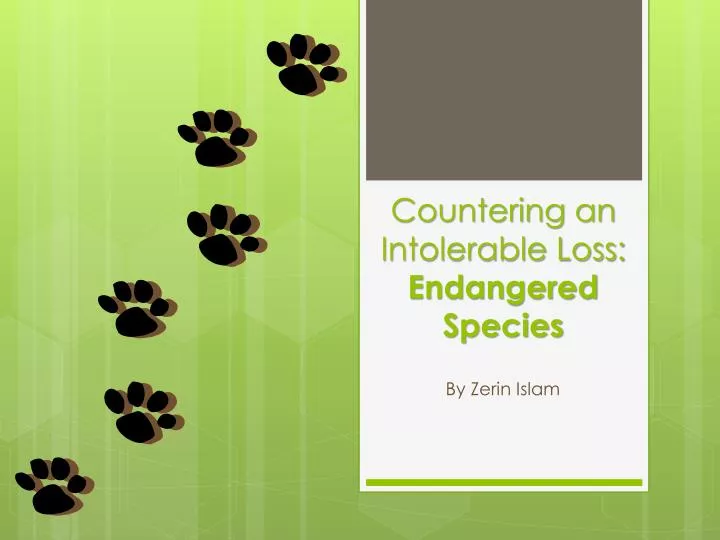 countering an intolerable loss endangered species