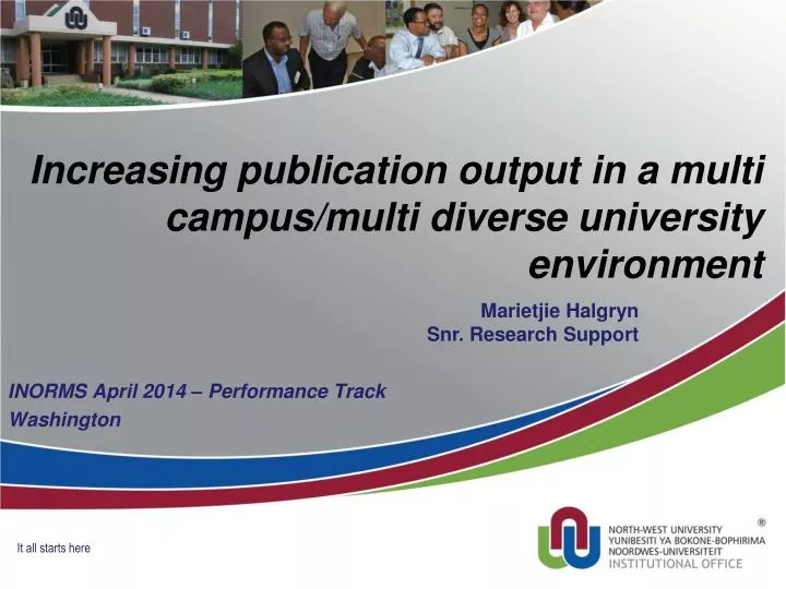 increasing publication output in a multi campus multi diverse university environment