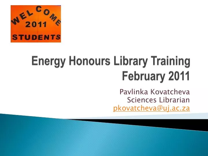 energy honours library training february 2011