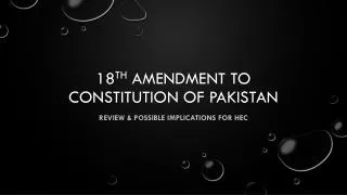 18 th amendment to constitution of pakistan