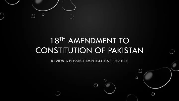 18 th amendment to constitution of pakistan