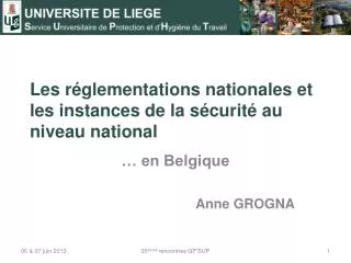 les r glementations nationales et les instances de la s curit au niveau national