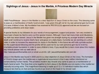 Sightings of Jesus - Jesus in the Marble,
