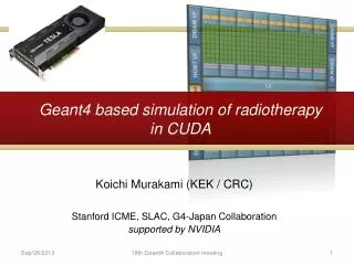 Geant4 based simulation of radiotherapy in CUDA