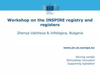 Workshop on the INSPIRE registry and registers