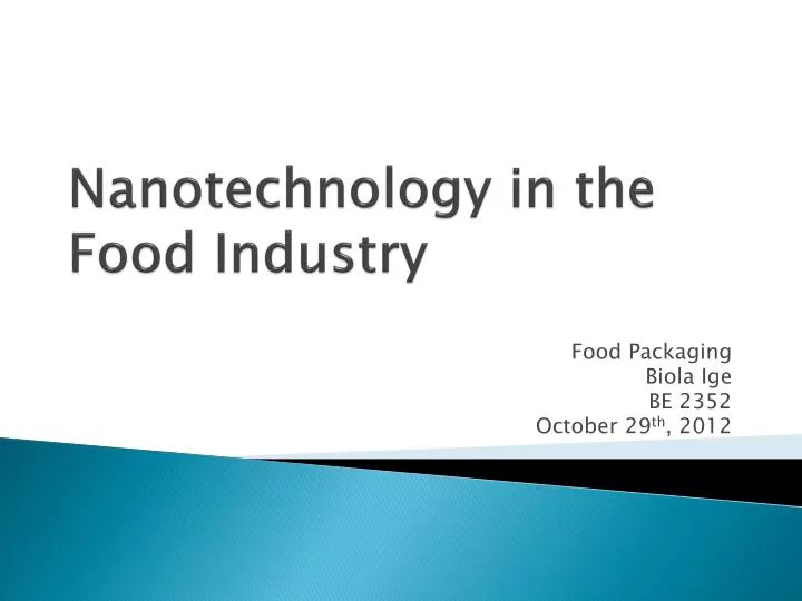 nanotechnology in the food industry
