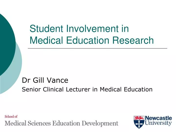 student involvement in medical education research