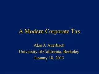 A Modern Corporate Tax