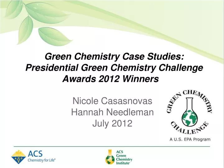 green chemistry case studies presidential green chemistry challenge awards 2012 winners