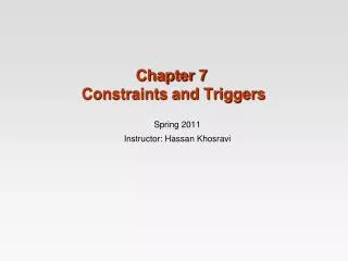 Chapter 7 Constraints and Triggers