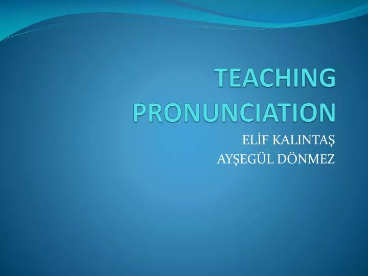 teaching pronunciation