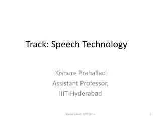 Track: Speech Technology