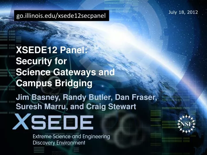 xsede12 panel security for science gateways and campus bridging