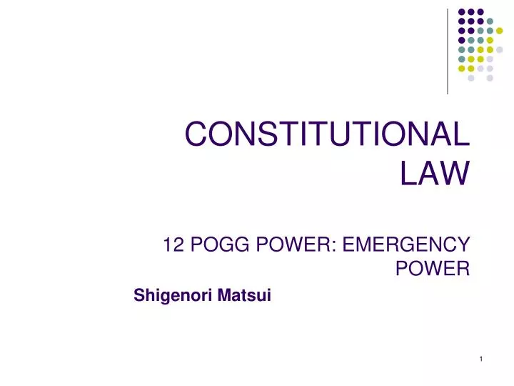 constitutional law 12 pogg power emergency power